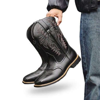 Botas vaqueras para hombre con caña bordada-Footwear for men-Casaluzia