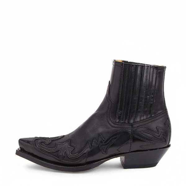 Botas vaqueras para mujer con costuras decorativas-Footwear for women-Casaluzia