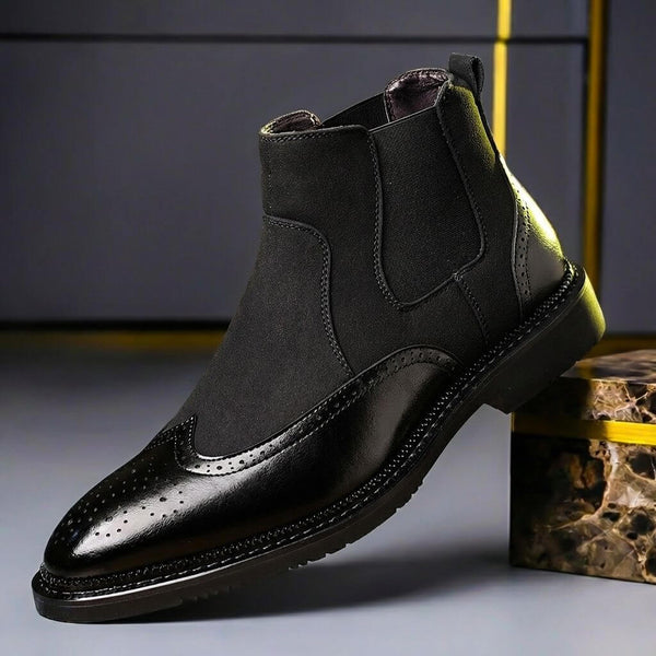 Botines Chelsea para hombre con detalles brogue-Footwear for men-Casaluzia