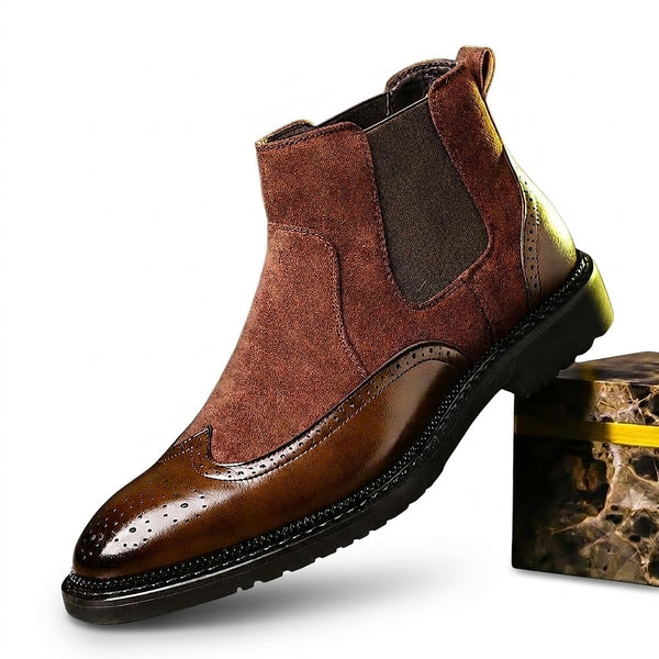 Botines Chelsea para hombre con detalles brogue-Footwear for men-Casaluzia