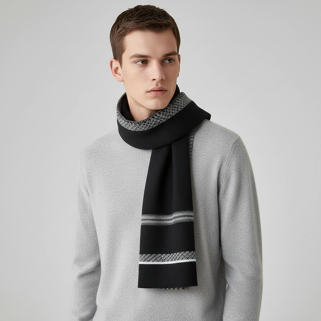 Bufanda de punto estampada para hombre-Accessories for Men-Casaluzia