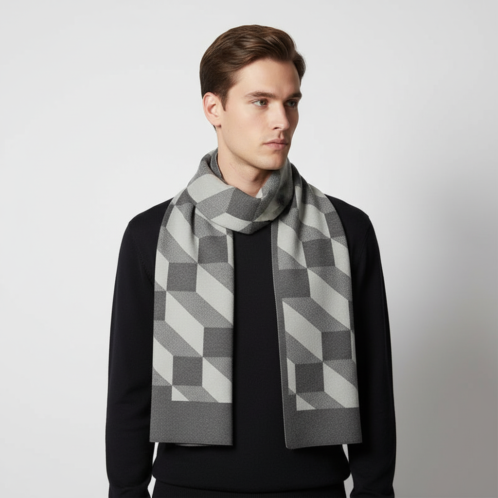 Bufanda de punto estampada para hombre-Accessories for Men-Casaluzia