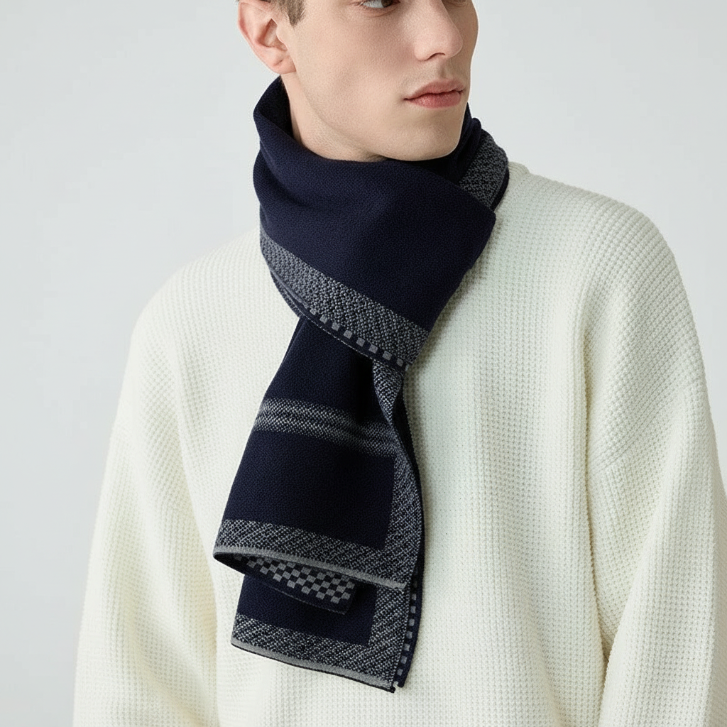 Bufanda de punto estampada para hombre-Accessories for Men-Casaluzia