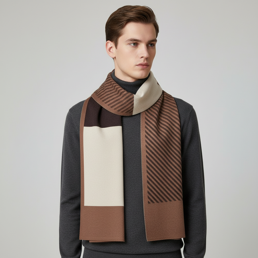 Bufanda de punto estampada para hombre-Accessories for Men-Casaluzia