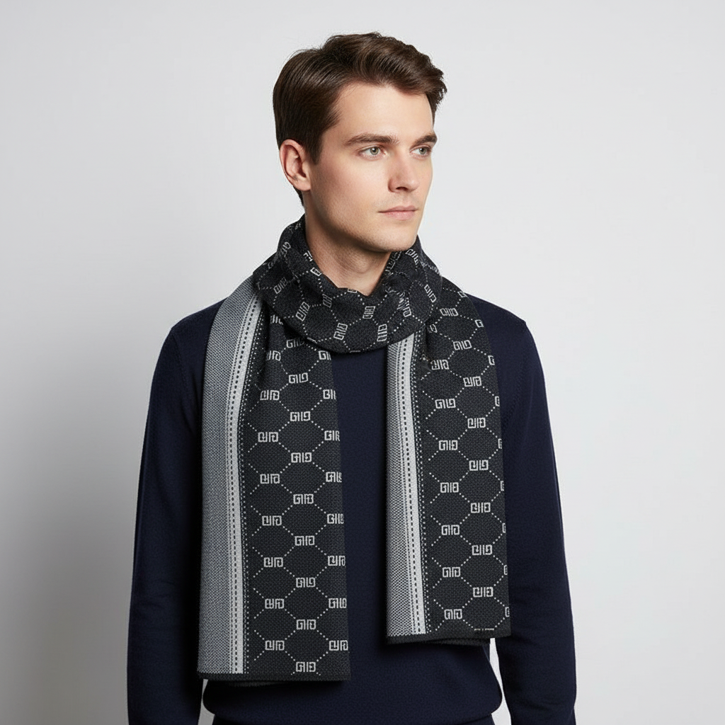 Bufanda de punto estampada para hombre-Accessories for Men-Casaluzia