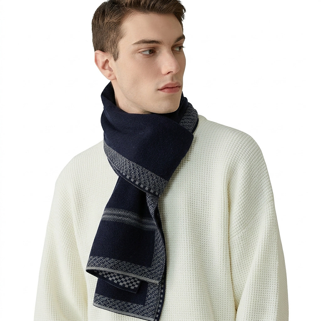 Bufanda de punto estampada para hombre-Accessories for Men-Casaluzia