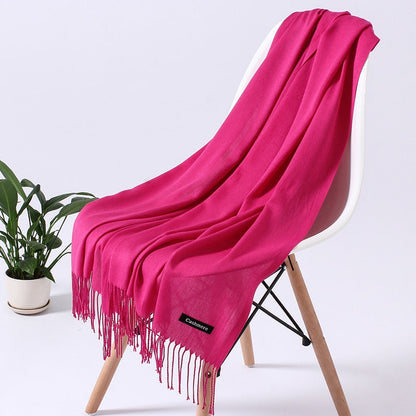 Bufanda rectangular unisex con bordes deshilachados-Accessories for Women-Casaluzia