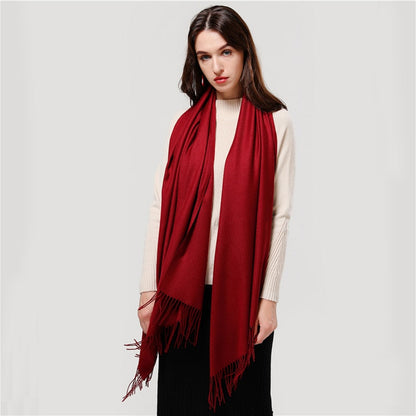 Bufanda rectangular unisex con bordes deshilachados-Accessories for Women-Casaluzia