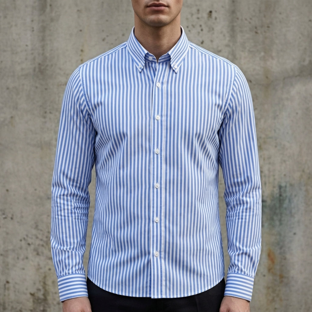 Camisa de botones a rayas para hombre-Shirts for men-Casaluzia