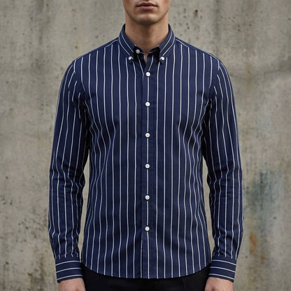 Camisa de botones a rayas para hombre-Shirts for men-Casaluzia