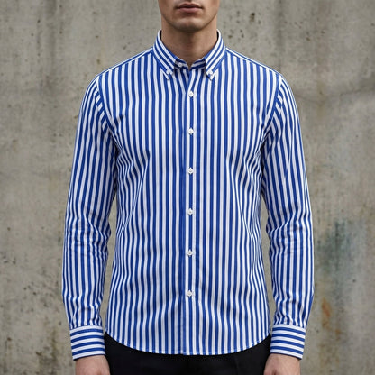 Camisa de botones a rayas para hombre-Shirts for men-Casaluzia