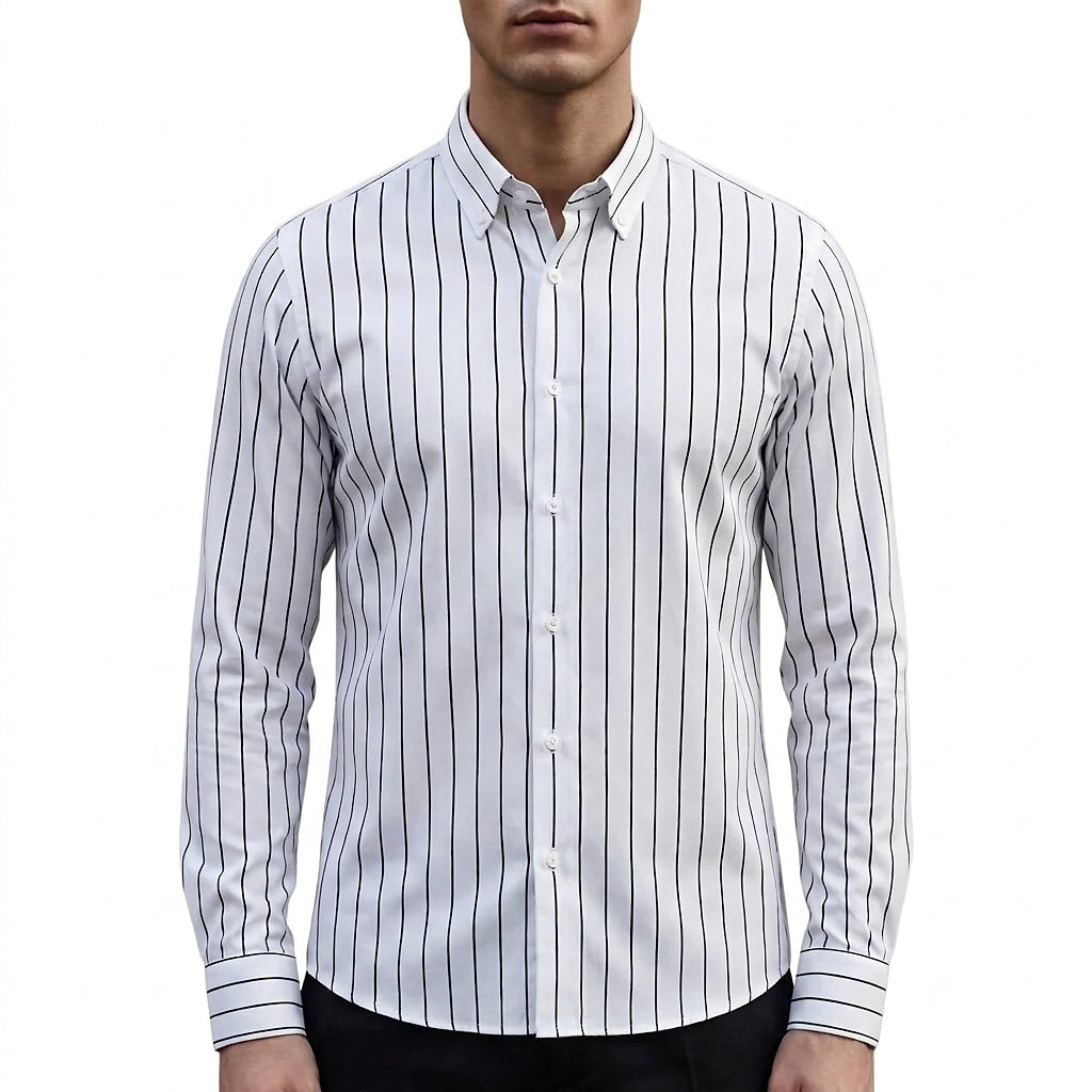 Camisa de botones a rayas para hombre-Shirts for men-Casaluzia