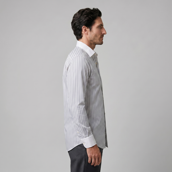 Camisa de botones de manga larga a rayas para hombre-Shirts for men-Casaluzia