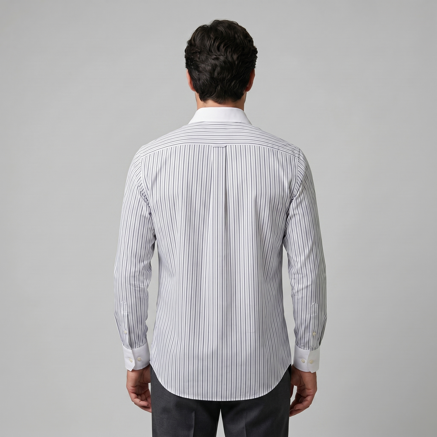 Camisa de botones de manga larga a rayas para hombre-Shirts for men-Casaluzia