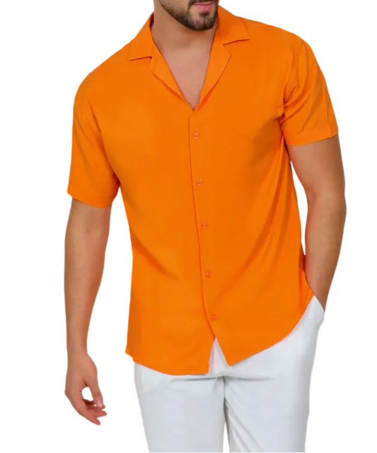 Camisa de Hombre con cierre frontal y cuello abierto-Shirts for men-Casaluzia