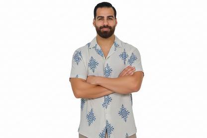 Camisa de Hombre con cierre frontal y diseño estampado-Shirts for men-Casaluzia