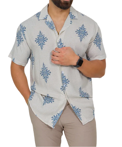 Camisa de Hombre con cierre frontal y diseño estampado-Shirts for men-Casaluzia