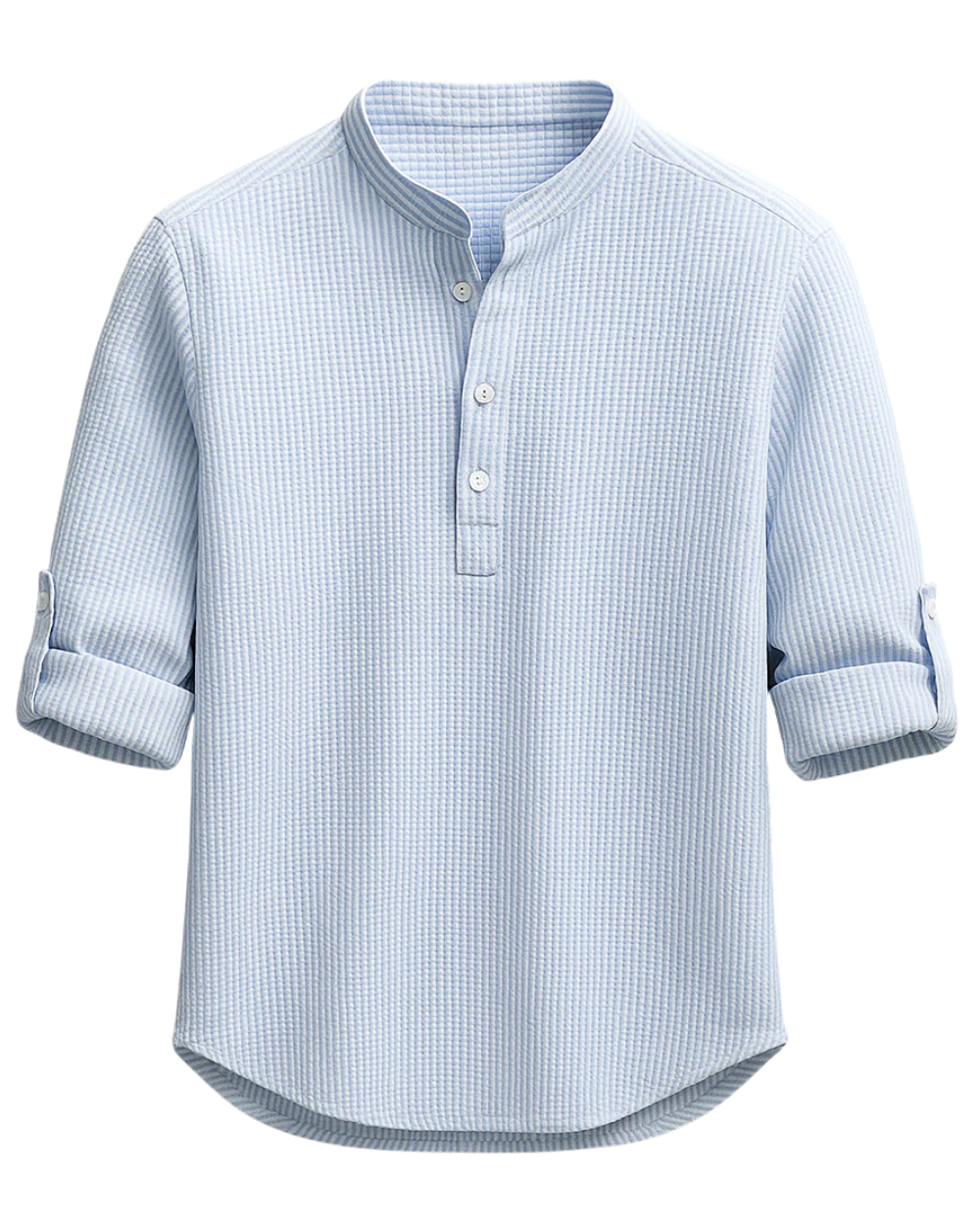 Camisa de hombre con cuello mandarín texturizada-Shirts for men-Casaluzia