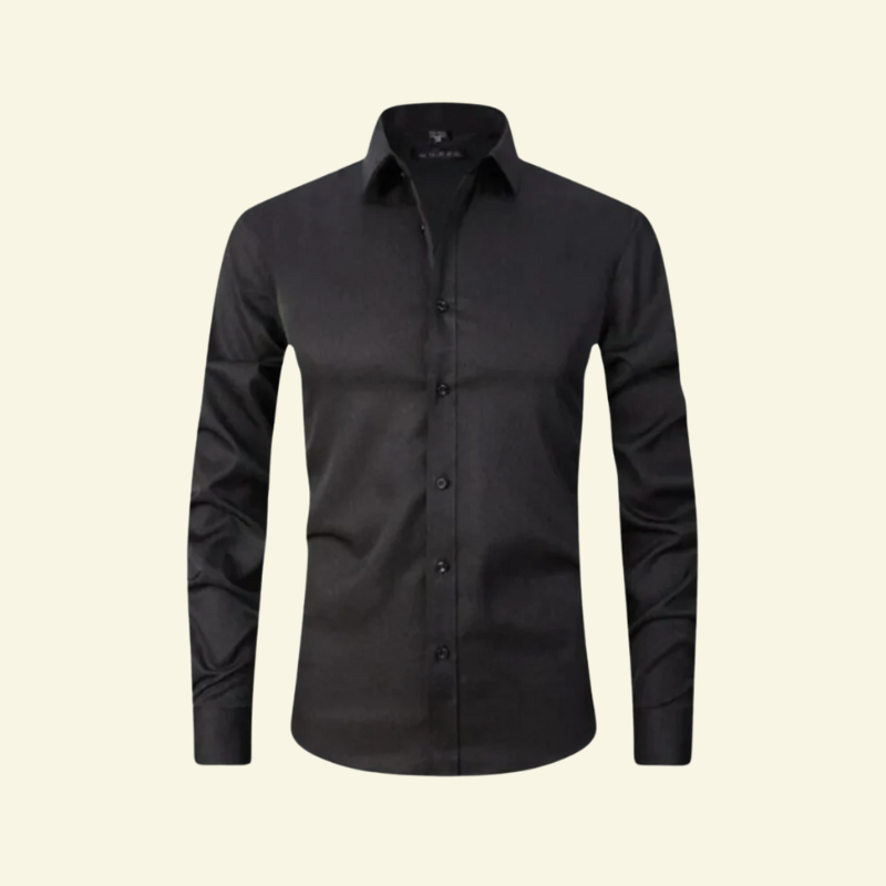 Camisa de hombre de manga larga con cuello y cierre de botones con botones contrastantes-Shirts for men-Casaluzia