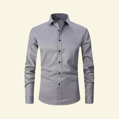 Camisa de hombre de manga larga con cuello y cierre de botones con botones contrastantes-Shirts for men-Casaluzia