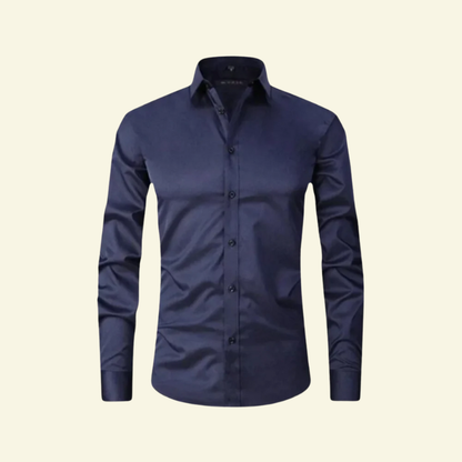 Camisa de hombre de manga larga con cuello y cierre de botones con botones contrastantes-Shirts for men-Casaluzia