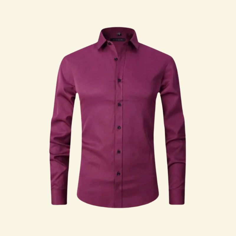 Camisa de hombre de manga larga con cuello y cierre de botones con botones contrastantes-Shirts for men-Casaluzia