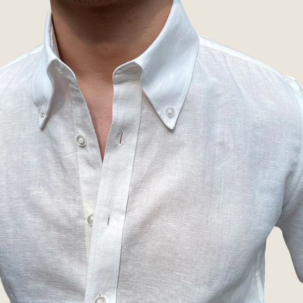 Camisa de lino de manga larga con botones para hombre-Shirts for men-Casaluzia