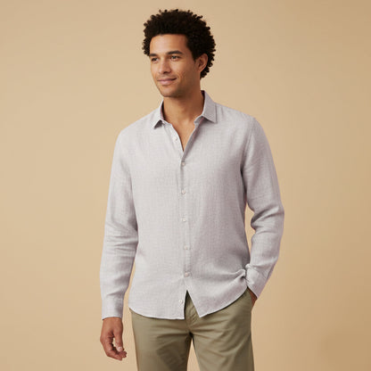 Camisa de lino de manga larga para hombre-Shirts for men-Casaluzia