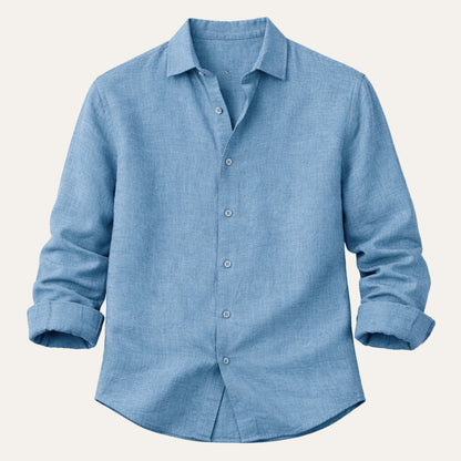 Camisa de lino de manga larga para hombre-Shirts for men-Casaluzia