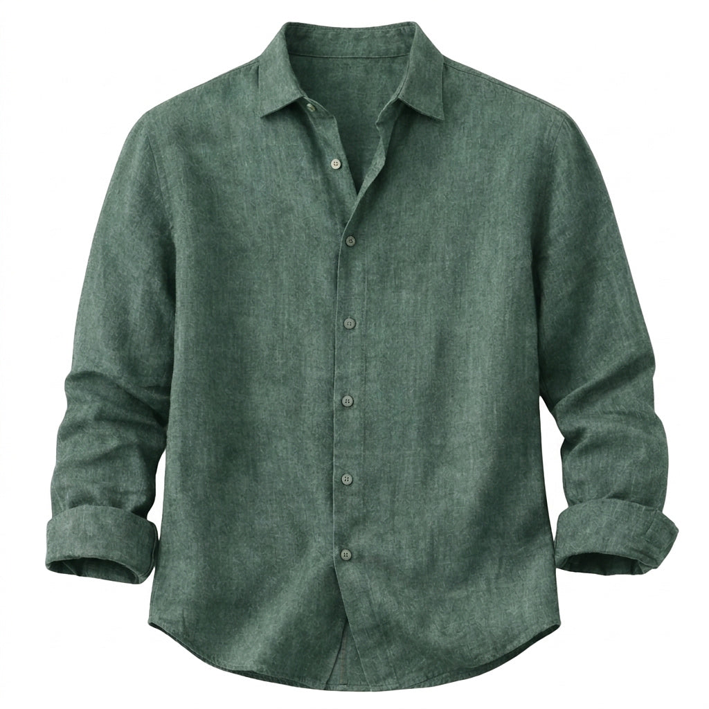 Camisa de lino de manga larga para hombre-Shirts for men-Casaluzia