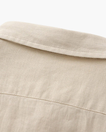 Camisa de lino de manga larga para hombre con bolsillo-Shirts for men-Casaluzia