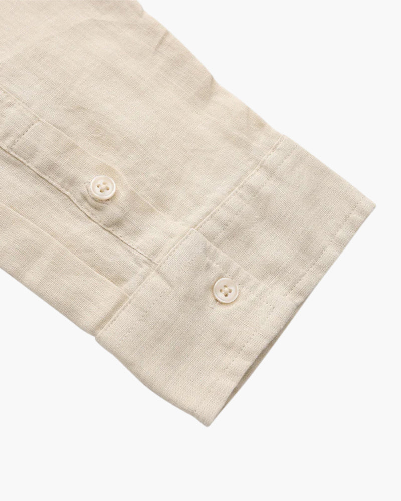 Camisa de lino de manga larga para hombre con bolsillo-Shirts for men-Casaluzia