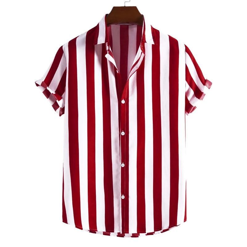 Camisa de manga corta a rayas para hombre-Shirts for men-Casaluzia
