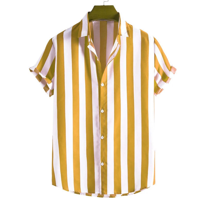 Camisa de manga corta a rayas para hombre-Shirts for men-Casaluzia