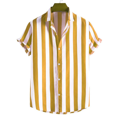 Camisa de manga corta a rayas para hombre-Shirts for men-Casaluzia