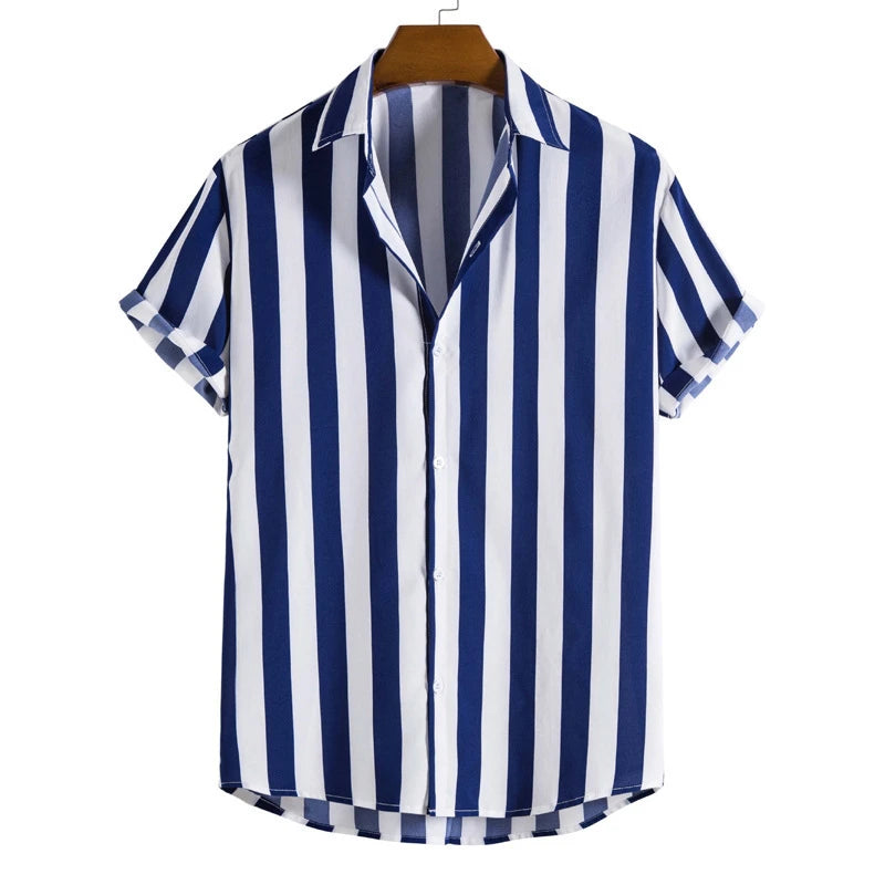 Camisa de manga corta a rayas para hombre-Shirts for men-Casaluzia