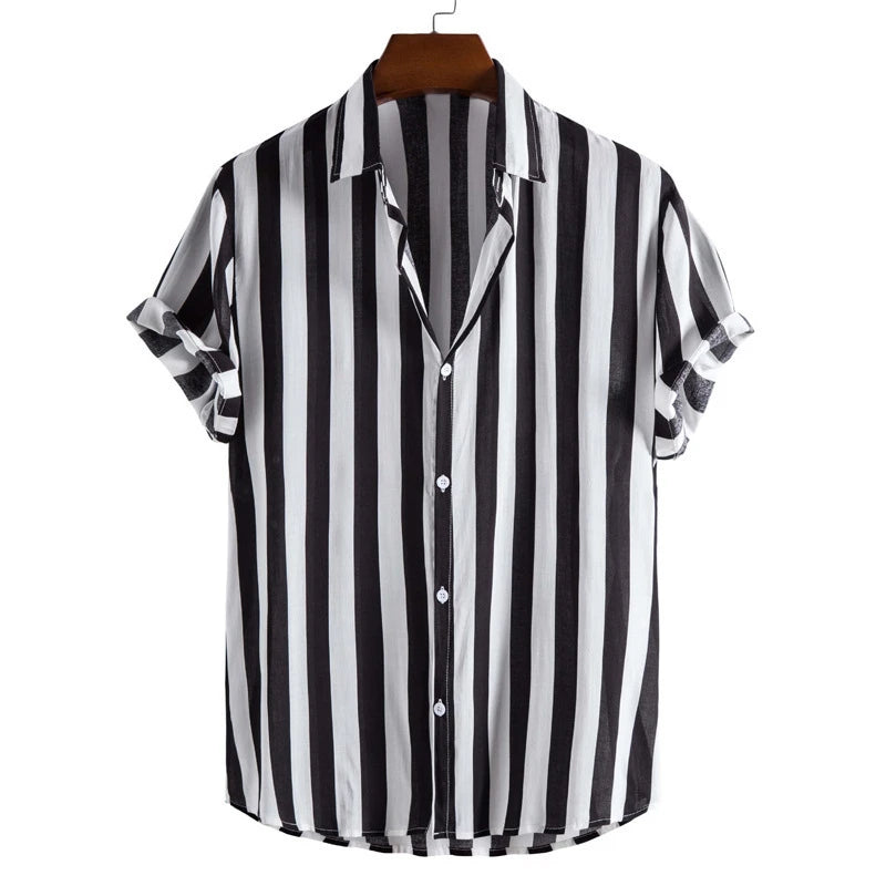Camisa de manga corta a rayas para hombre-Shirts for men-Casaluzia