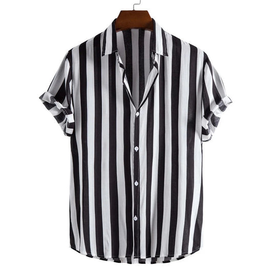 Camisa de manga corta a rayas para hombre-Shirts for men-Casaluzia