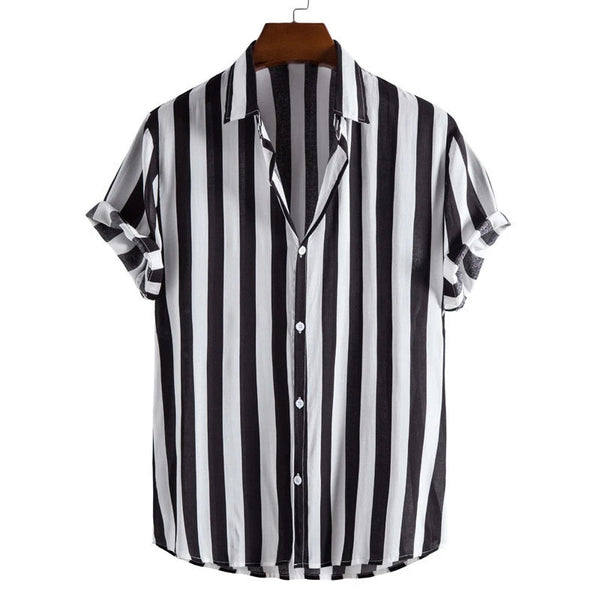 Camisa de manga corta a rayas para hombre