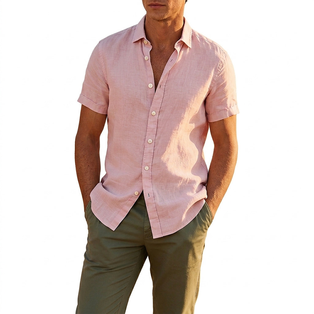 Camisa de manga corta con botones para hombre-Shirts for men-Casaluzia