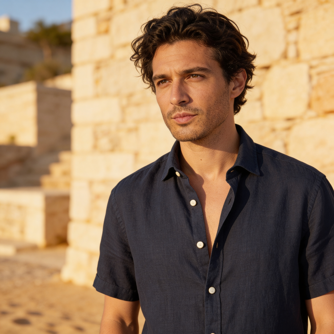Camisa de manga corta con botones para hombre-Shirts for men-Casaluzia