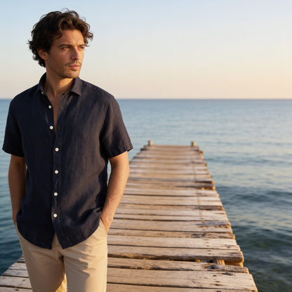 Camisa de manga corta con botones para hombre-Shirts for men-Casaluzia