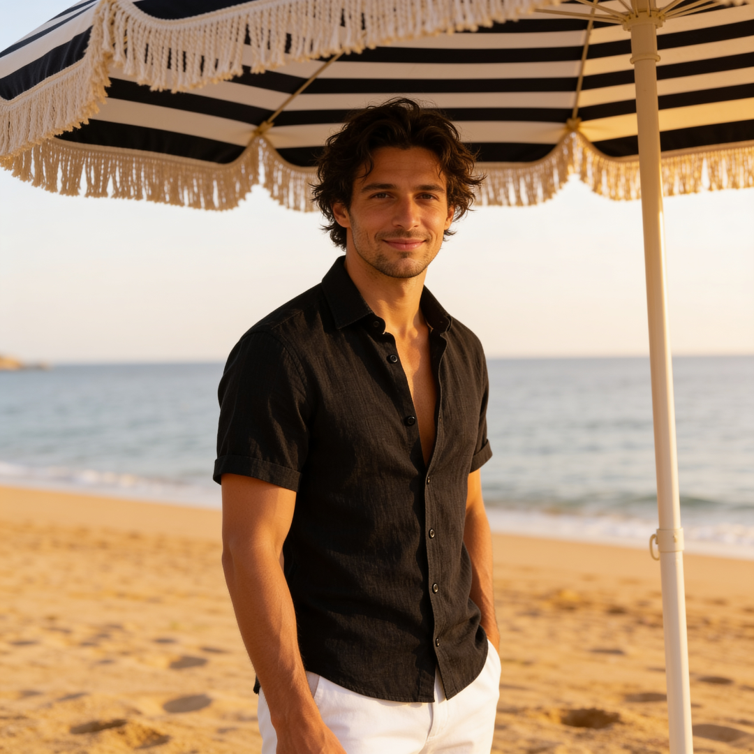 Camisa de manga corta con botones para hombre-Shirts for men-Casaluzia