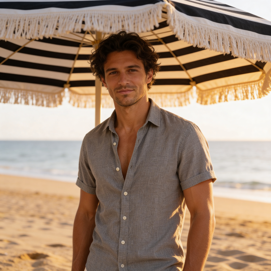 Camisa de manga corta con botones para hombre-Shirts for men-Casaluzia