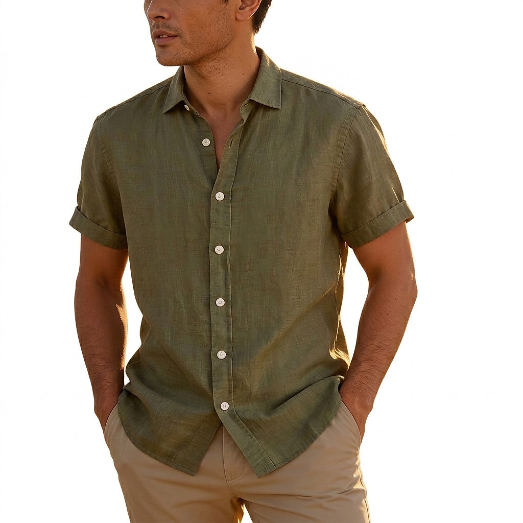 Camisa de manga corta con botones para hombre-Shirts for men-Casaluzia