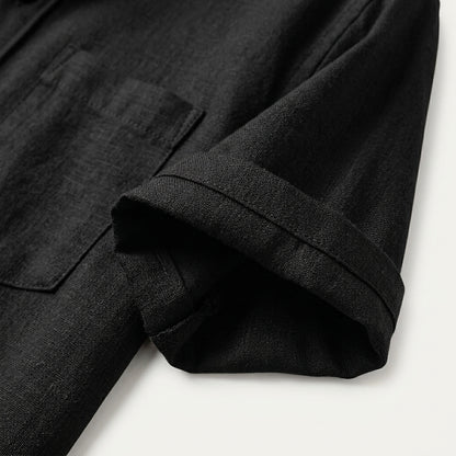 Camisa de manga corta con cuello mao para hombre-Shirts for men-Casaluzia