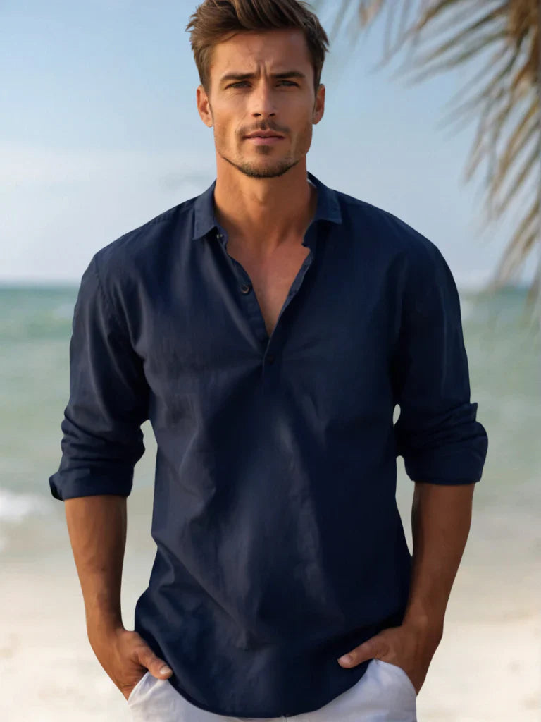 Camisa de manga larga con ajuste relajado para hombre-Shirts for men-Casaluzia