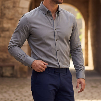 Camisa de manga larga con botones para hombre-Shirts for men-Casaluzia