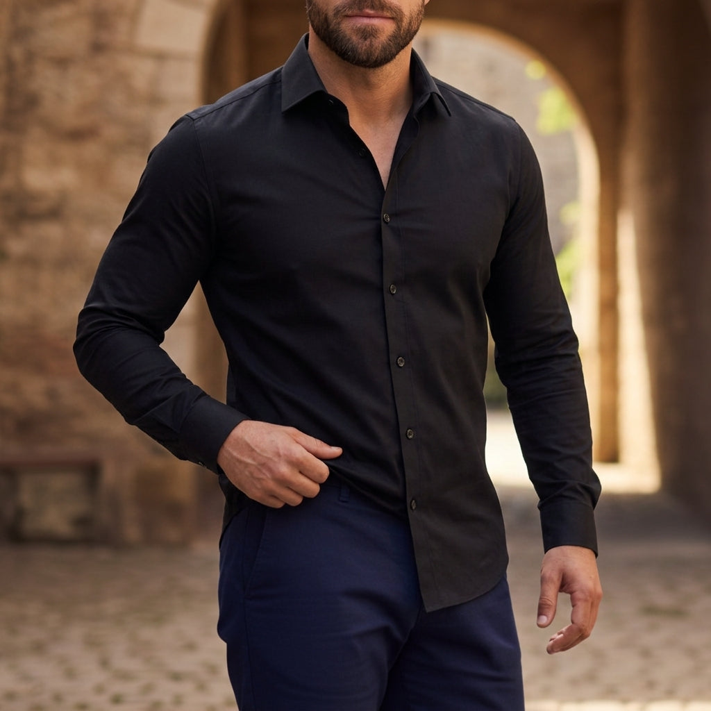 Camisa de manga larga con botones para hombre-Shirts for men-Casaluzia