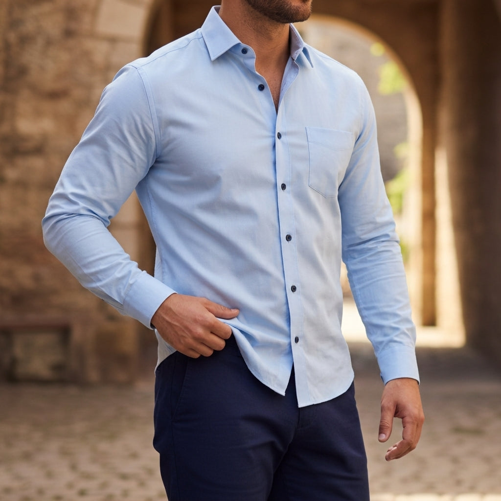 Camisa de manga larga con botones para hombre-Shirts for men-Casaluzia